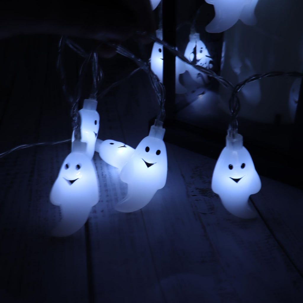 Halloween String Lights 10Ft 20 Leds Battery Operated Outdoor Decorations Ghost Lights for Halloween Party Decor