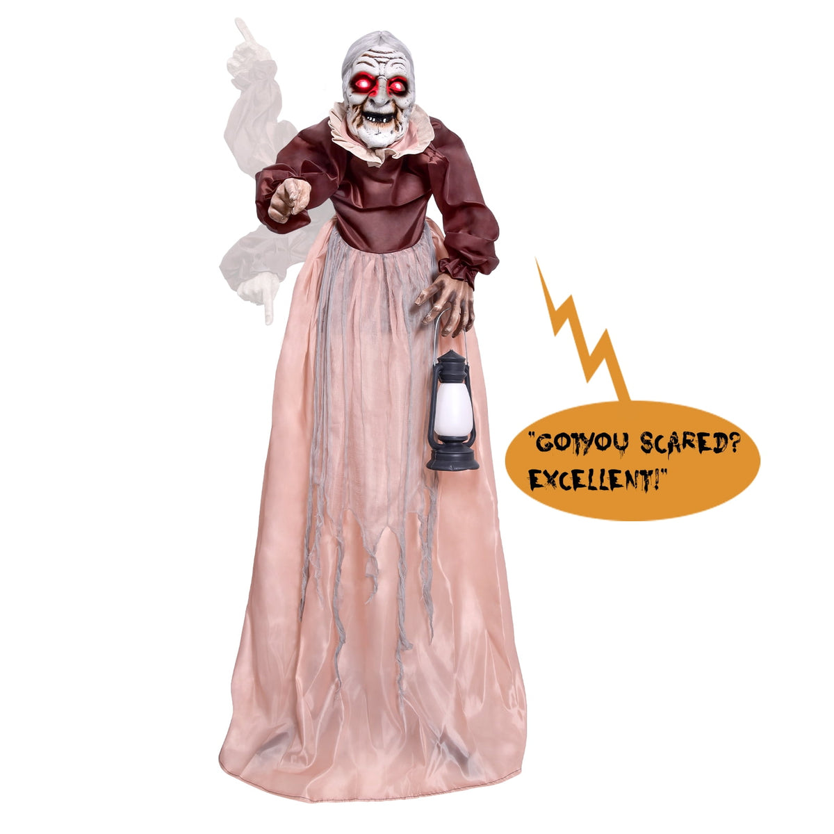 5-Foot Animated Halloween Witch | Motion Activated Light & Sound Yard Decoration