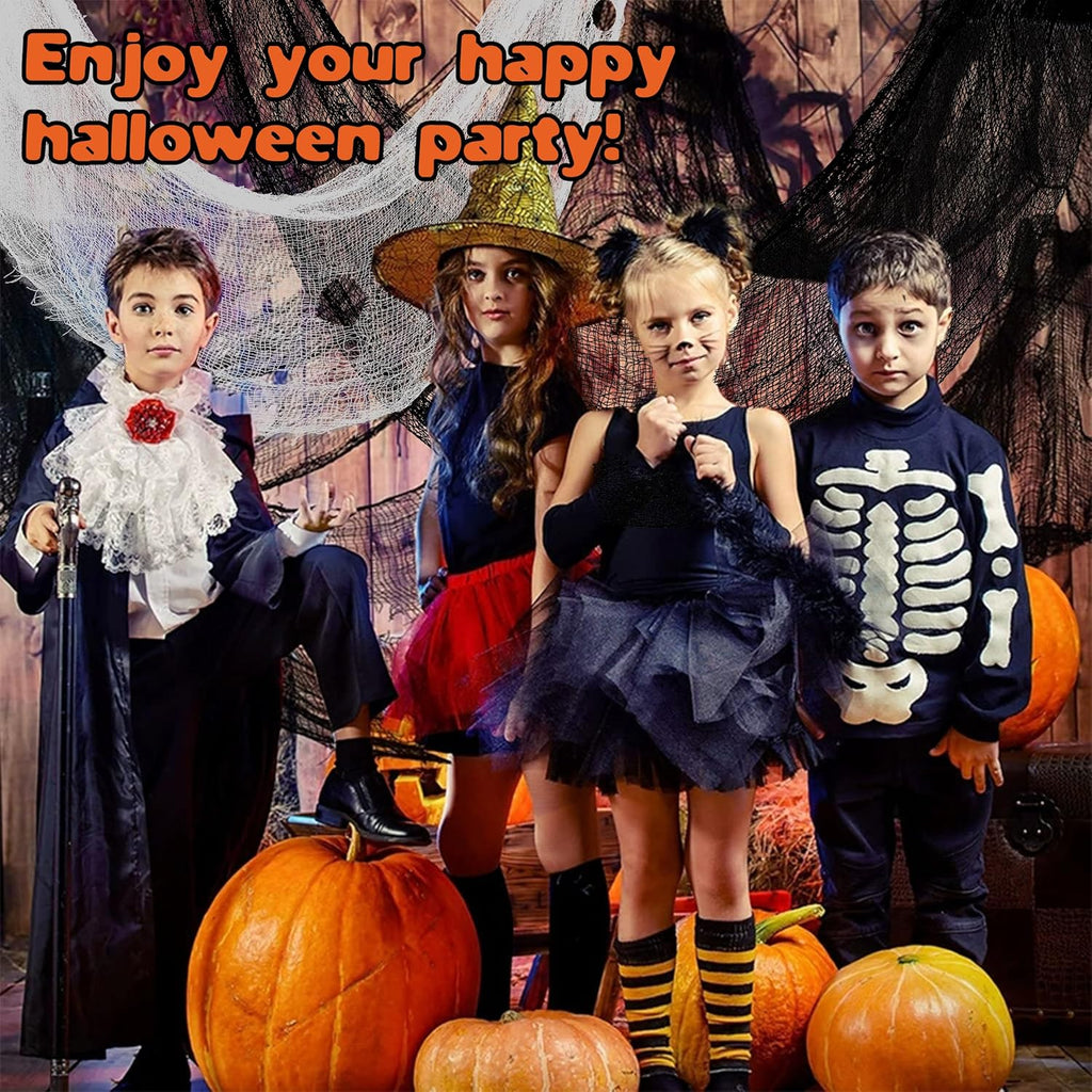 Creepy Cloth 6Pcs 30×72Inch Black Spooky Scary Gauze Decor Halloween Decorations for Party Indoor Outdoor (4Black + 2White)