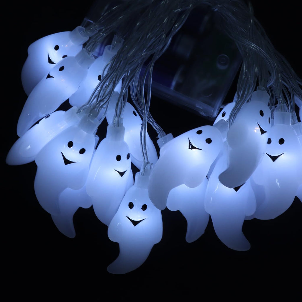 Halloween String Lights 10Ft 20 Leds Battery Operated Outdoor Decorations Ghost Lights for Halloween Party Decor