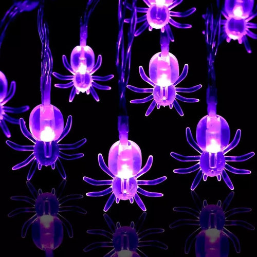 Halloween String Lights 10Ft 20 Leds Battery Operated Outdoor Decorations Lights Spider Lights for Halloween Party Decor