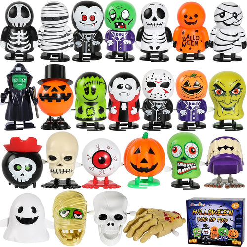 24Pcs Halloween Wind up Toys Assortment for Halloween Party Favors Treat Bag Stuffers Goody Bag Filler Halloween Treats Prizes (Halloween)
