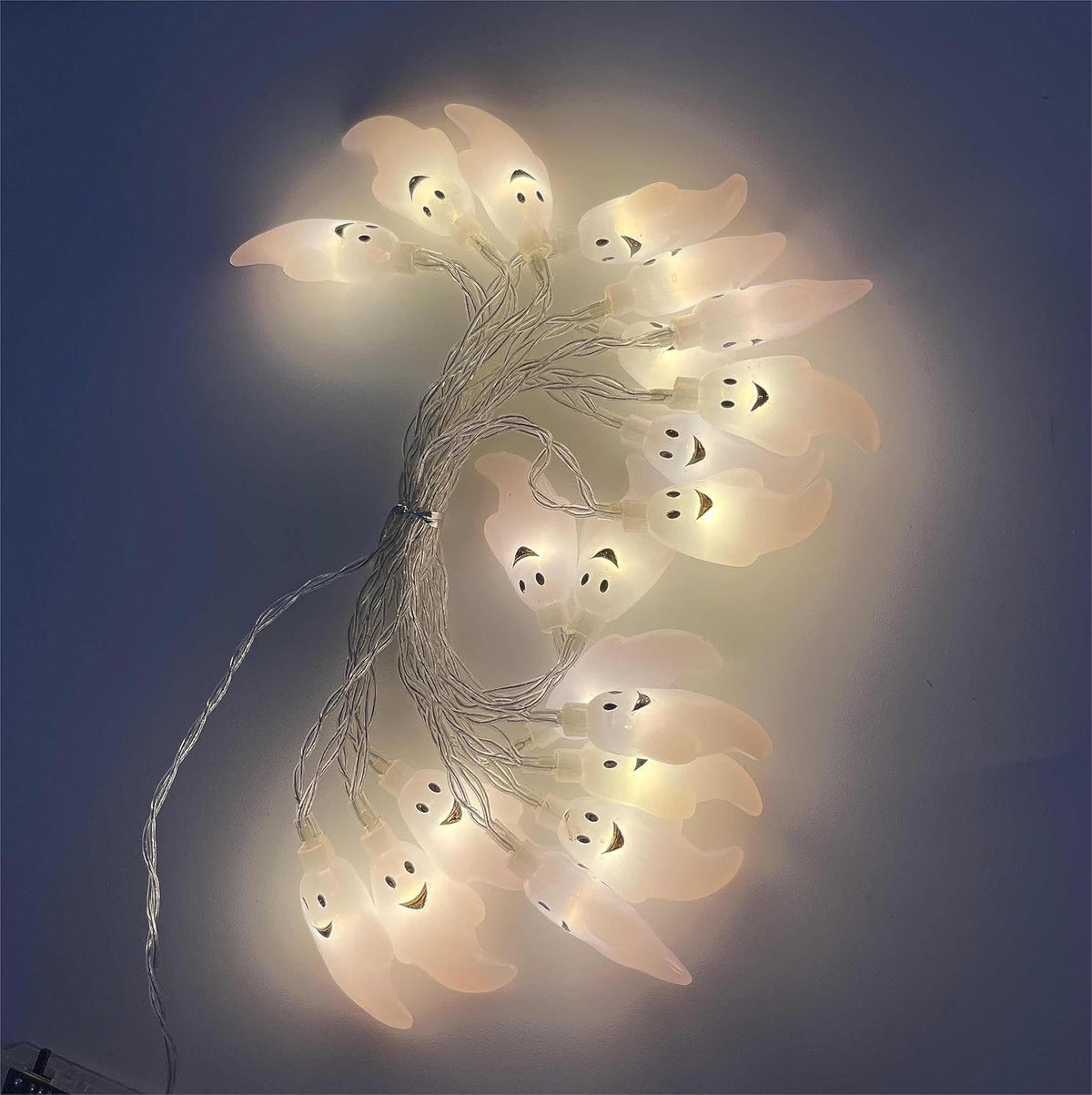 Halloween String Lights 10Ft 20 Leds Battery Operated Outdoor Decorations Ghost Lights for Halloween Party Decor