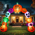 10FT Halloween Inflatable Pumpkin Skeleton Archway with LED Lights | Giant 10FT Design | Waterproof Polyester Fabric | Perfect for Outdoor Yard, Lawn & Halloween Party Decoration