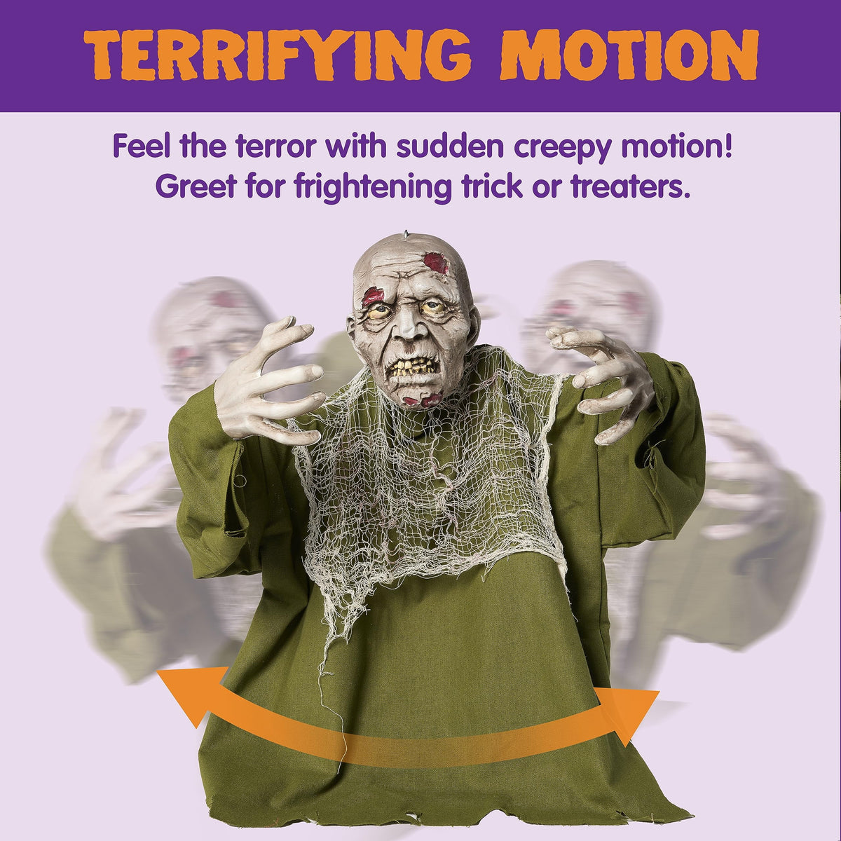 Halloween Groundbreaker Animated Halloween Decorations Zombie with Crawling Creepy Animatronic Decorations with Movable Arms,Outdoor Scary Halloween Yard Decorations