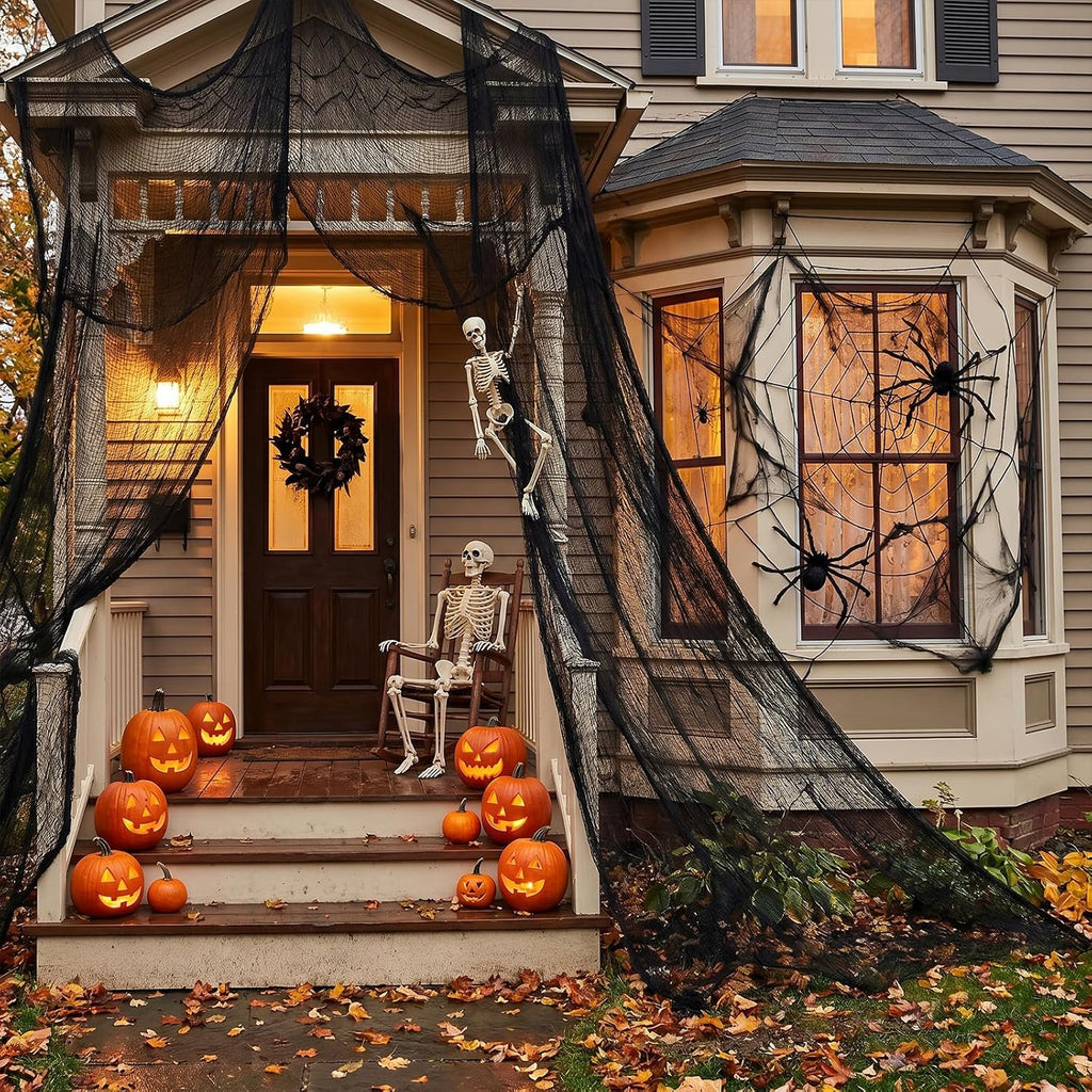 Halloween Creepy Cloth Black 80×400Inch - Halloween Decorations Clearance - Creepy Spooky Halloween Decorations Outdoor Indoor