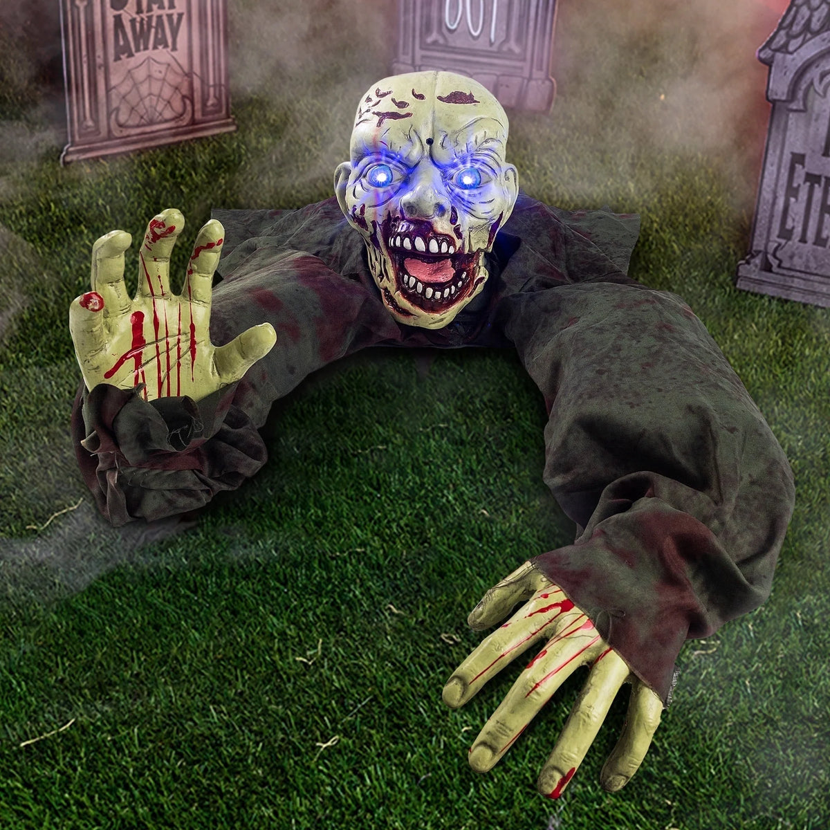 Halloween Decorations Outdoor Groundbreaker Creepy Life Size Light up Climbing Zombie Groundbreaker with Sound,Motion Activated Halloween Decorations Haunted House Decorations