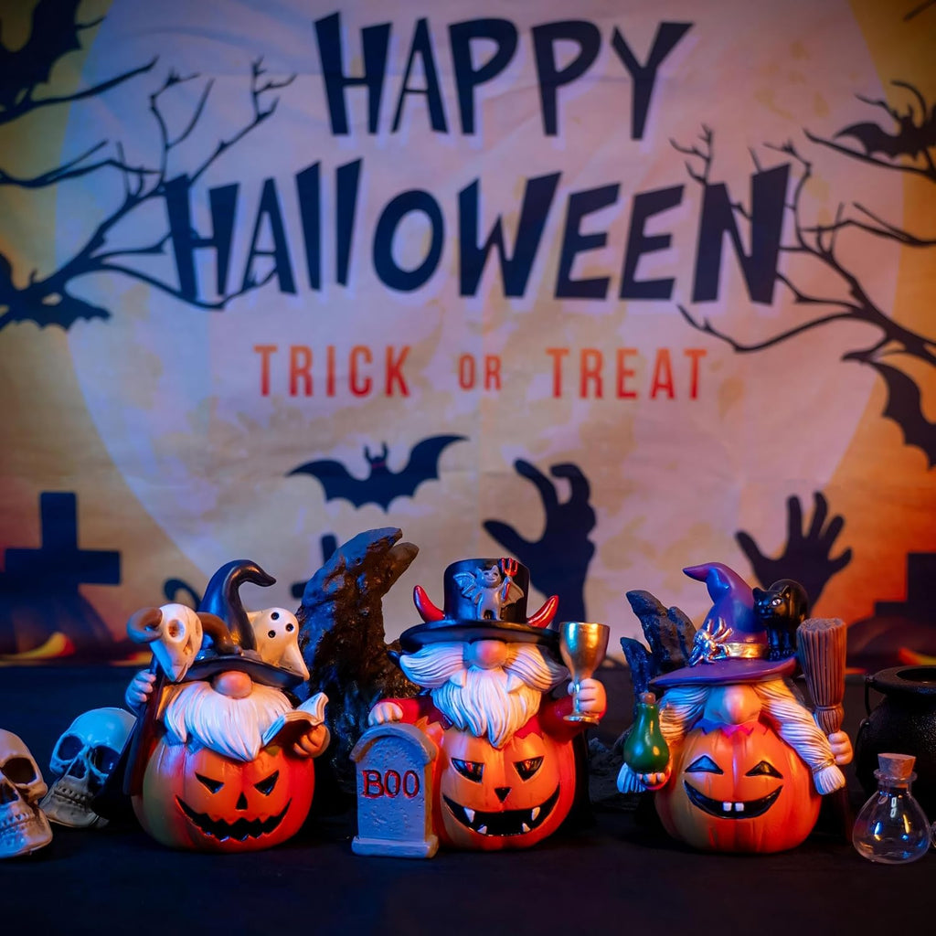 3-Piece Halloween Vampire Wizard Witch Gnomes | Home Decor