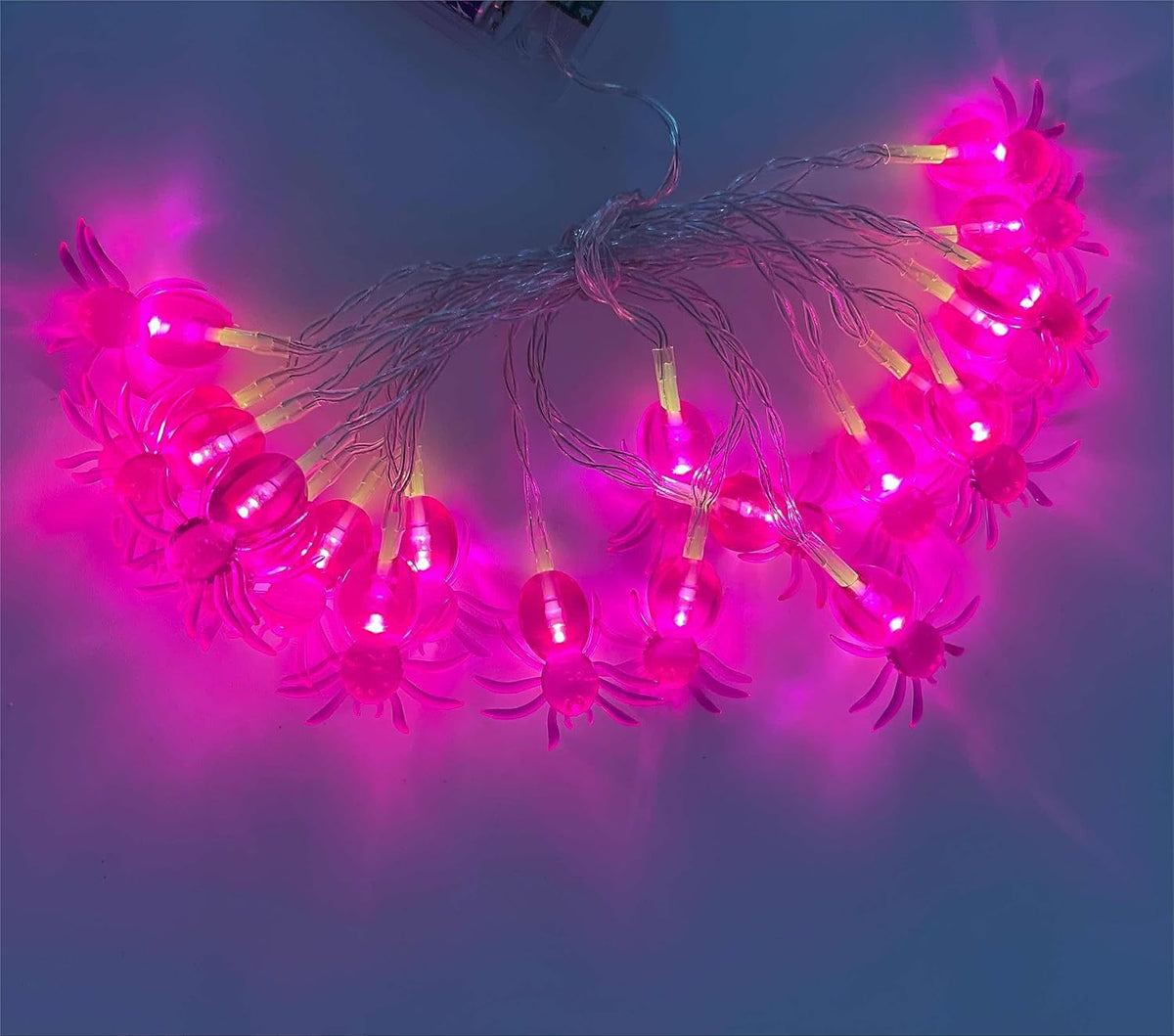 Halloween String Lights 10Ft 20 Leds Battery Operated Outdoor Decorations Lights Spider Lights for Halloween Party Decor