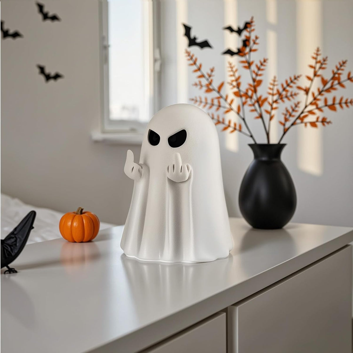 Halloween Ghost Figurine,Cute Spooky Ghost Statue,Halloween Decorations,Resin Statue for Party, Home, Indoor & Porch Decor