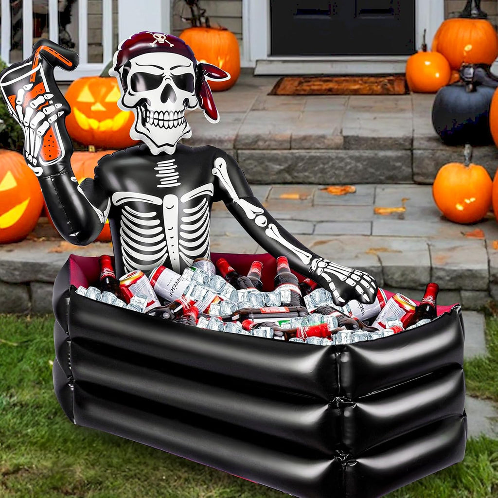39 Inch Halloween Inflatable Decorations Skeleton Drink Cooler | Halloween Party Supplies for Indoor Outdoor Garden Lawn Yard Decorations