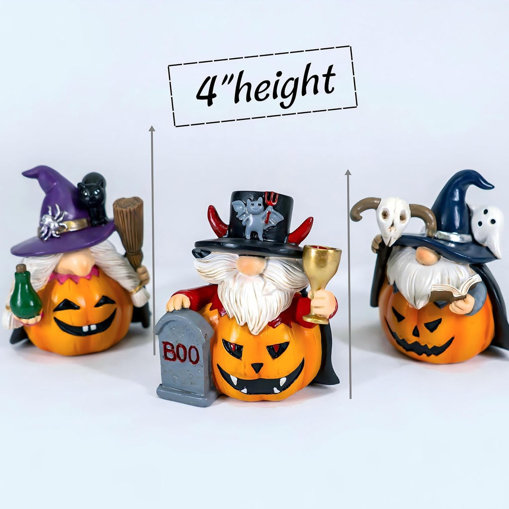 3-Piece Halloween Vampire Wizard Witch Gnomes | Home Decor
