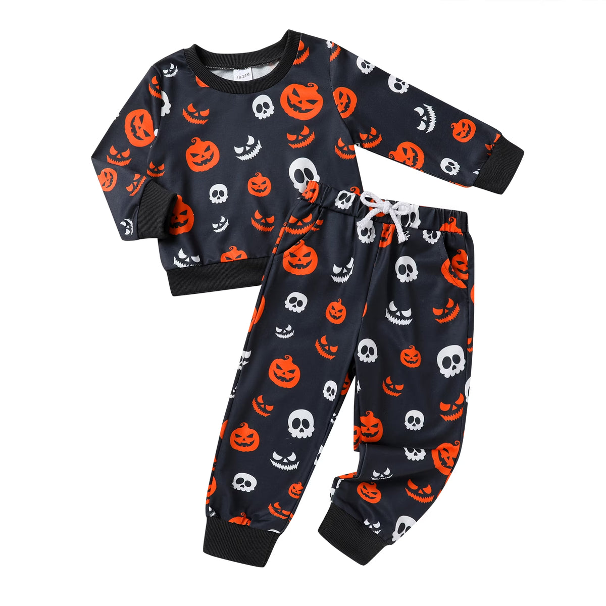 Baby Halloween Pumpkin Clothes Outfits Toddler Boy Girl Long Sleeve Sweatshirt Tops Pants Set for 4-5T