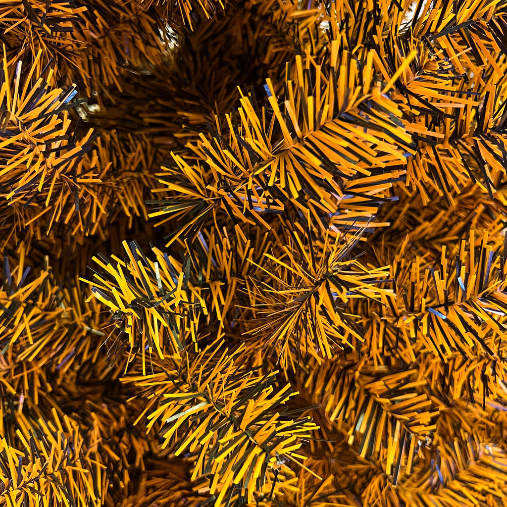 Black and Orange Halloween / Fall Colored Christmas Tree 6 Feet Tall