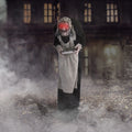 5 Ft Life-Size Animatronic Indoor/Covered Outdoor Zombie Maid Halloween Decoration, HHLADY-4FLSA