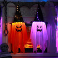 Halloween Decoration 2 Pcs Large Halloween Lighted Glowing Ghost Witch Hats, Hanging Ghost Ornaments for Indoor Outdoor Home, Garden, Tree, Yard Party Decor