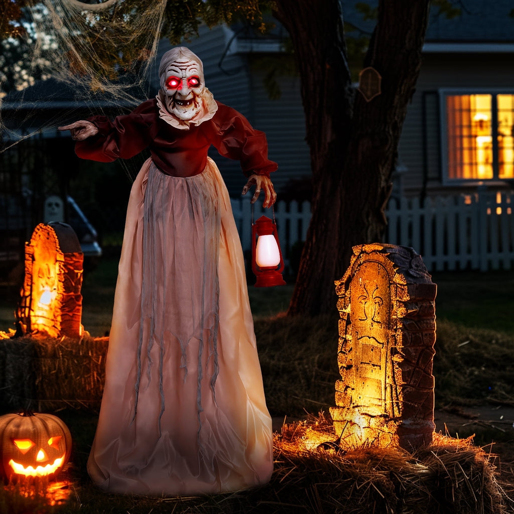 5-Foot Animated Halloween Witch | Motion Activated Light & Sound Yard Decoration