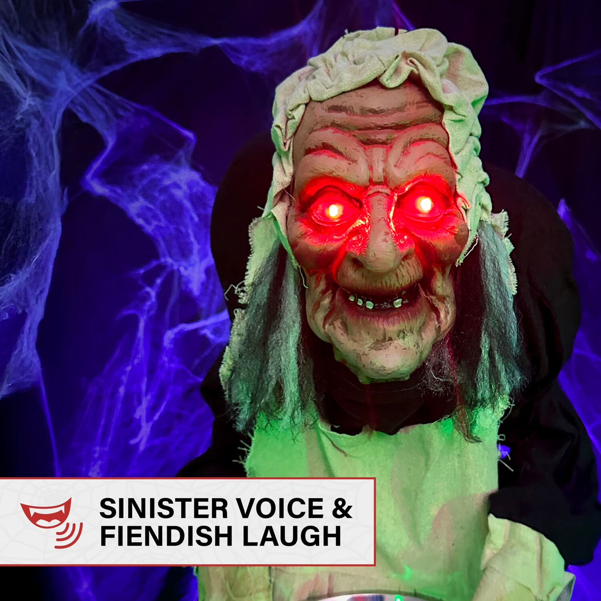 5 Ft Life-Size Animatronic Indoor/Covered Outdoor Zombie Maid Halloween Decoration, HHLADY-4FLSA