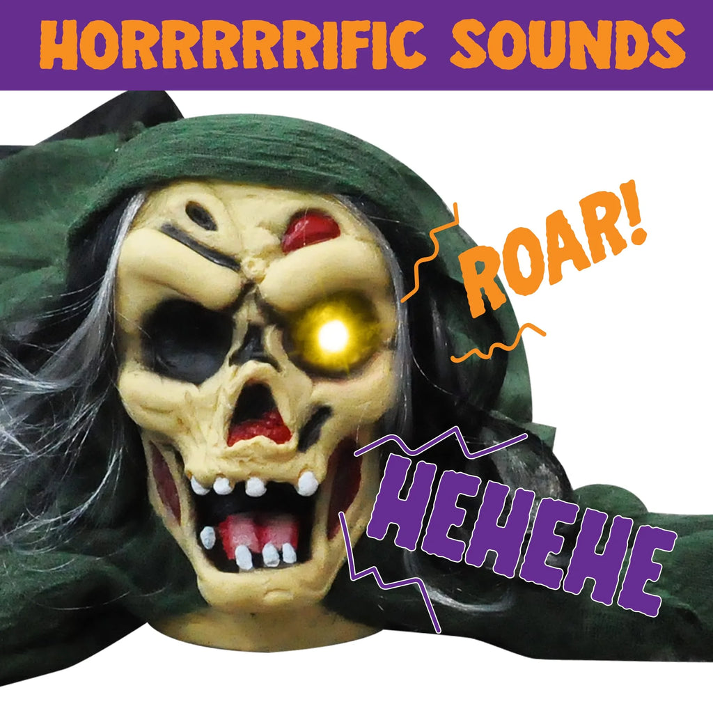 Halloween Decorations Outdoor Groundbreaker Creepy Life Size Light up Climbing Zombie Groundbreaker with Sound,Motion Activated Halloween Decorations Haunted House Decorations