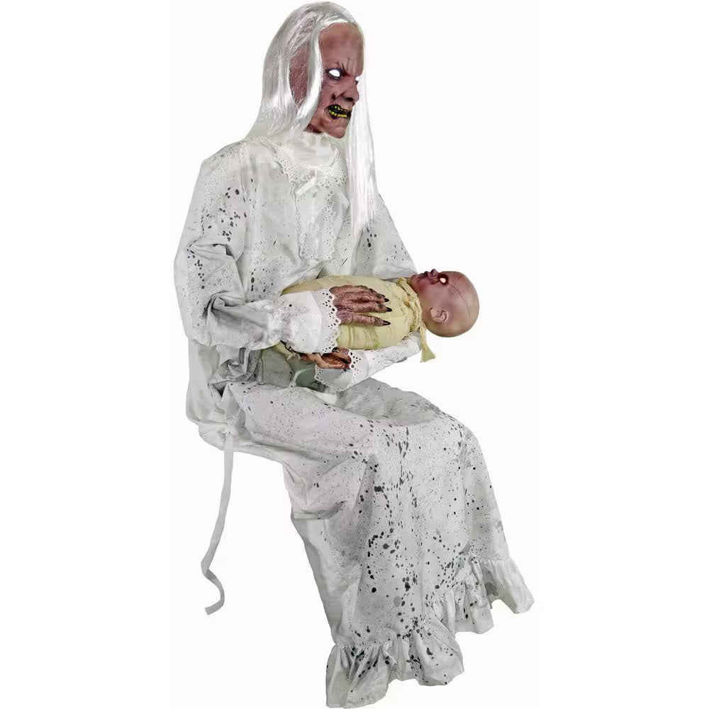 Life-Size 5.9 Ft. Touch-Activated Animatronic Animated Standing Masquerade Lady Halloween Prop