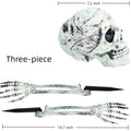 Halloween Decoration Realistic Skeleton Stakes Halloween Realistic Skull Skeleton Head Human Hand Arm for Halloween Party Garden