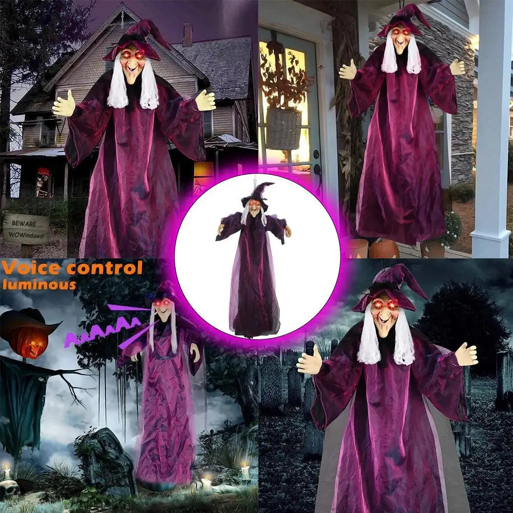 Halloween Life Size Talking Witch | Animatronic Decor, Prop Halloween Decoration 