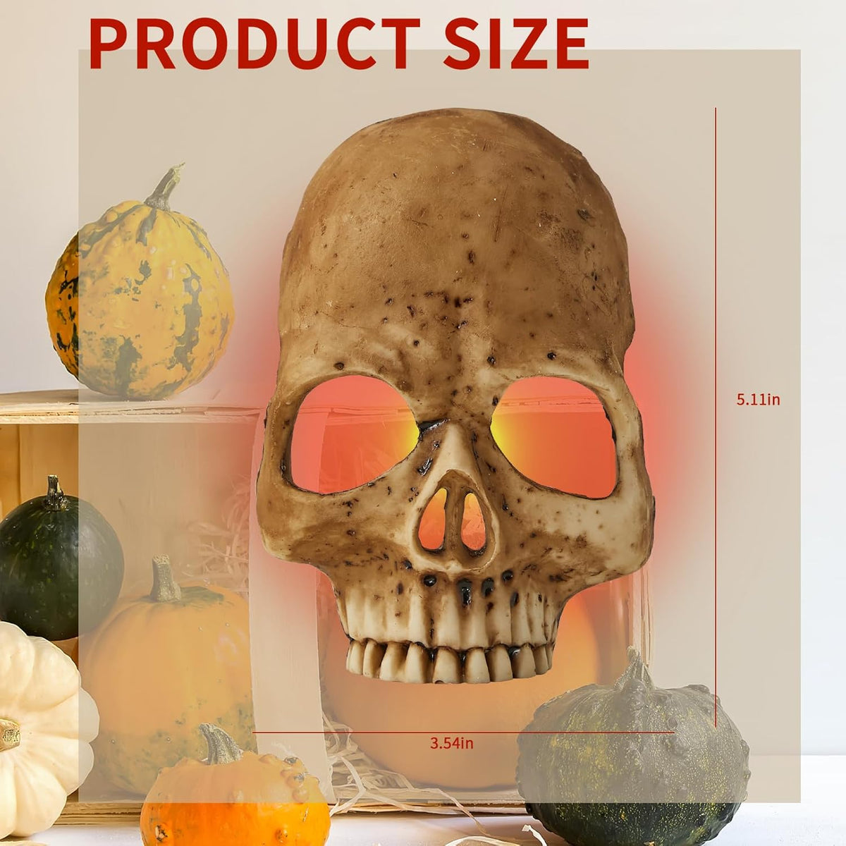 Skull Night Light, 2026 New Skeleton Night Light, Halloween Horrible Light Decoration for Halloween Party and Home Decor (Grey)