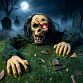 Halloween Decorations Outdoor Groundbreaker Creepy Life Size Light up Climbing Zombie Groundbreaker with Sound,Motion Activated Halloween Decorations Haunted House Decorations