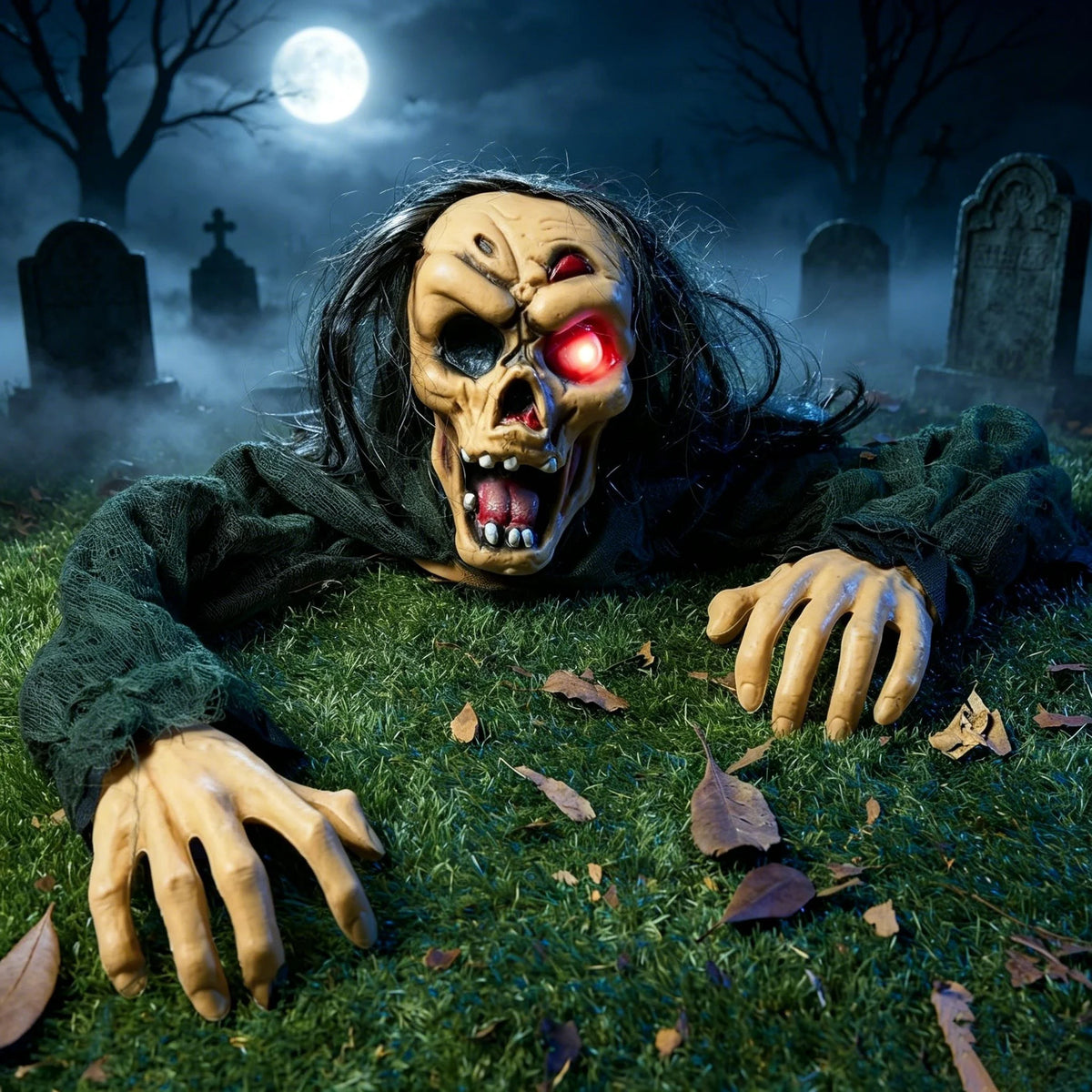 Halloween Decorations Outdoor Groundbreaker Creepy Life Size Light up Climbing Zombie Groundbreaker with Sound,Motion Activated Halloween Decorations Haunted House Decorations