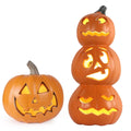 10In+15In Halloween Pumpkin Jack O Lantern Holiday Pre-Lit Pumpkin Lantern Perfect for Halloween Porch, Front Door, Fireplace Decoration