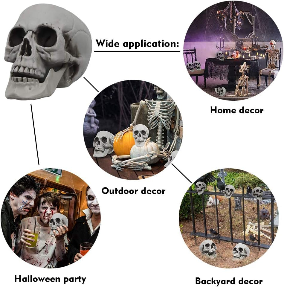 Life Size Skeleton Skull | Halloween Decor Graveyard Outdoor