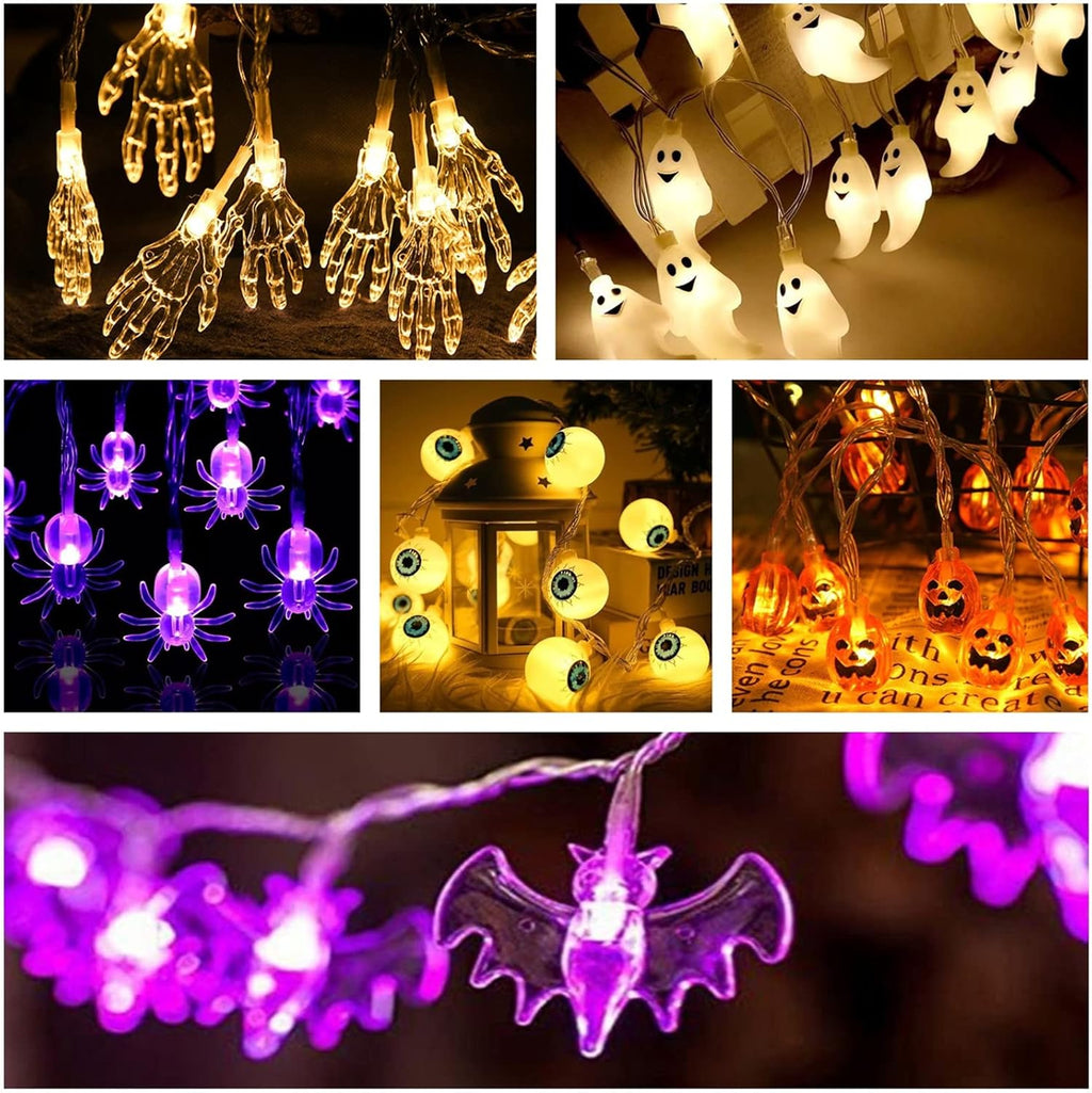 Halloween String Lights 10Ft 20 Leds Battery Operated Outdoor Decorations Lights Spider Lights for Halloween Party Decor
