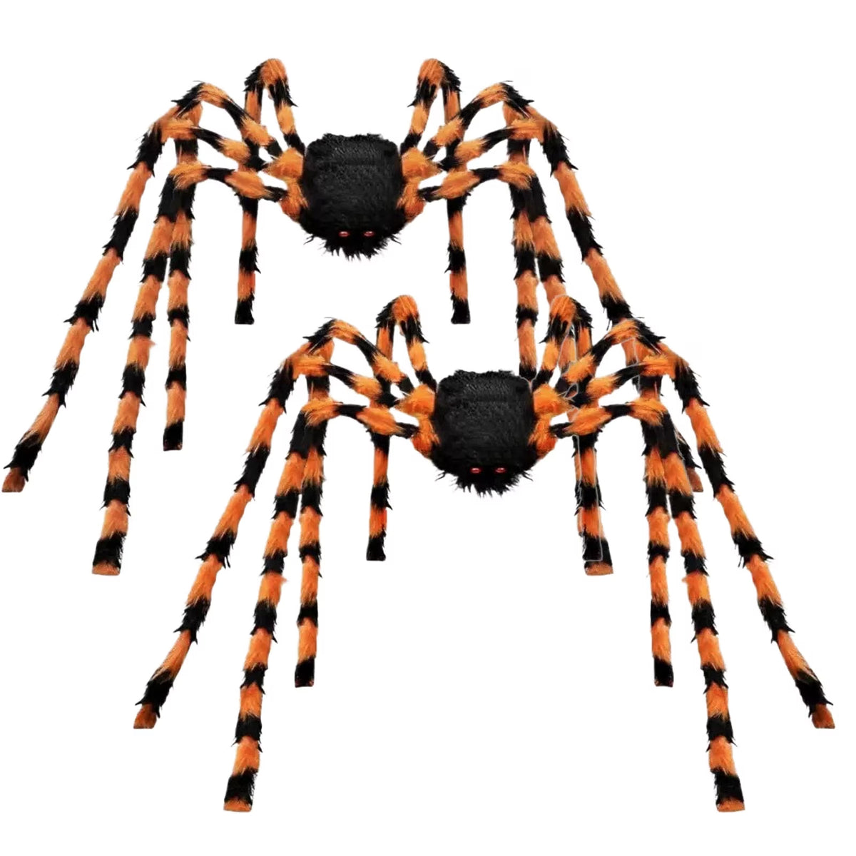 2 Pack Giant Spiders Halloween Outdoor Decorations，5 Ft Large Spider for Patio Garden Holidy Decor