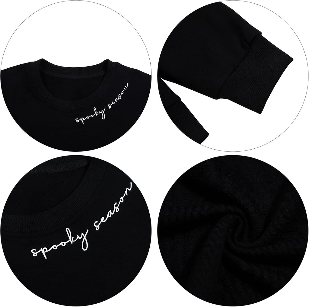 Spooky Season Sweatshirts Halloween Ghost Sweatshirt Women - Halloween Graphic Crewneck Tops Casual Sweater