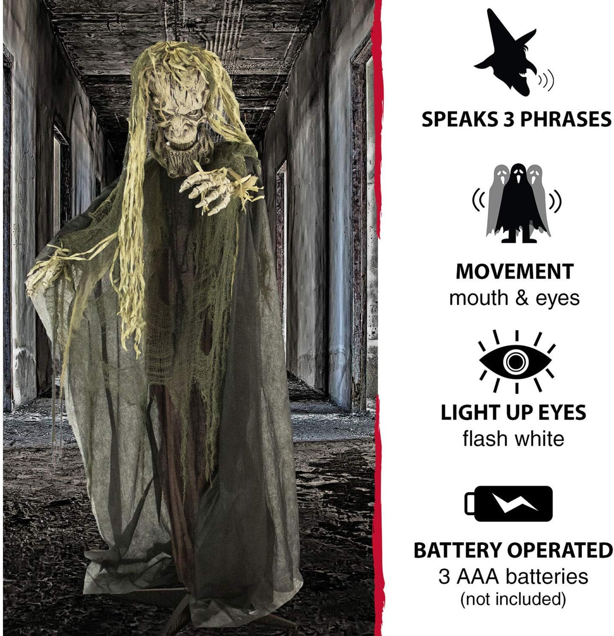 Animated Haunted Tree Creature | Life-Size Halloween Prop With Light & Sound