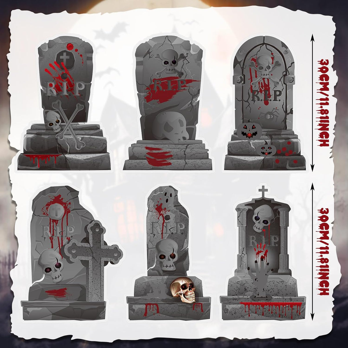 Halloween Trunk or Treat Car Decorations Kit with Gravestone Sticker Spider Webs Bats Scare Banner Tombstone Trunk or Treat Decorations for SUV Car Garage Door Entryway Archway Outdoor Decor