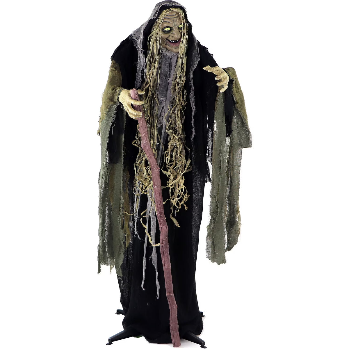 Life Size 5.6 Ft Animatronic Witch, Indoor/Outdoor Halloween Decoration