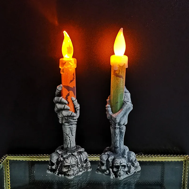 Skeleton Hand LED Halloween Candle | Spooky Tabletop Decor