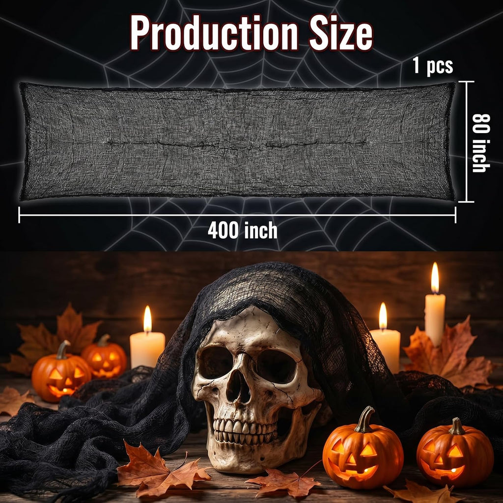 Halloween Creepy Cloth Black 80×400Inch - Halloween Decorations Clearance - Creepy Spooky Halloween Decorations Outdoor Indoor