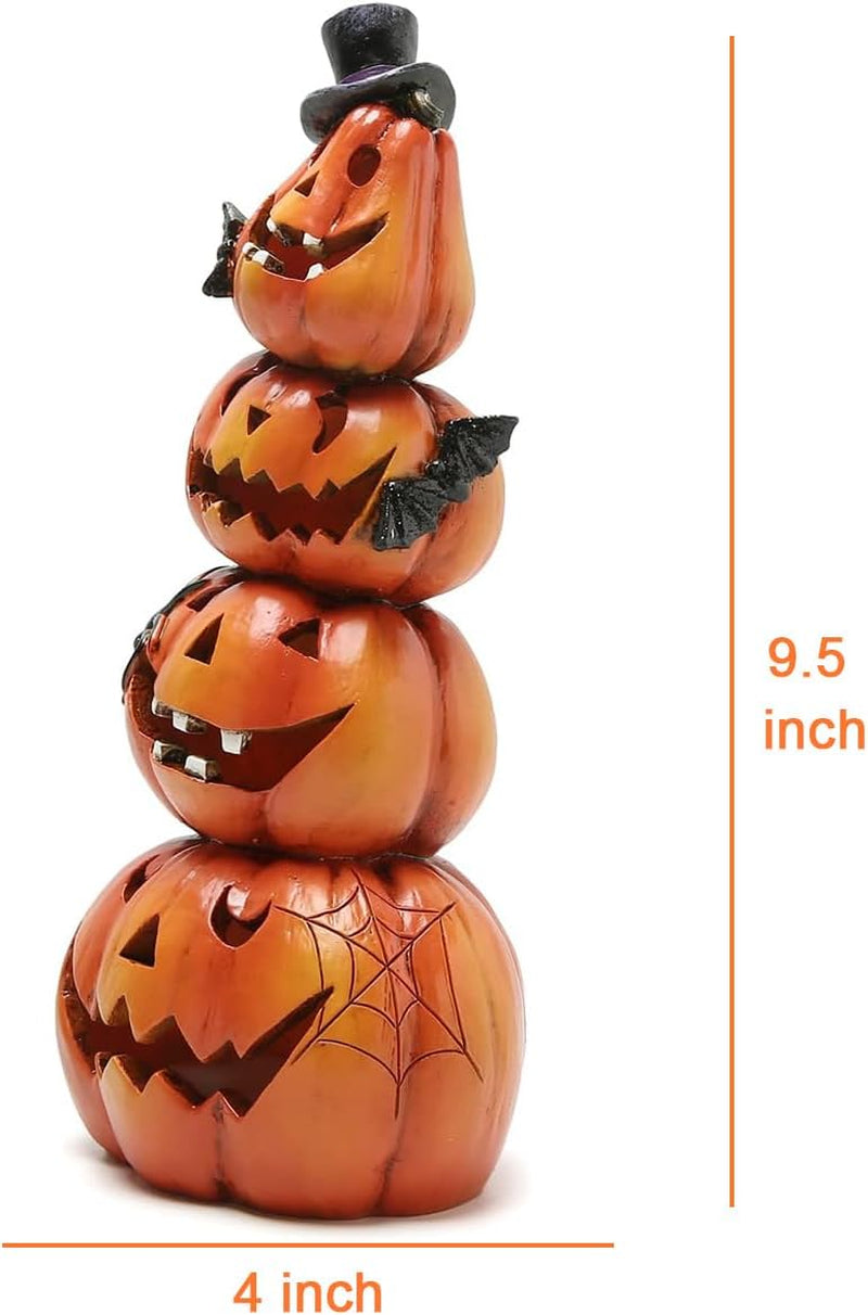 Halloween Pumpkin Decorations Indoor Halloween Decorations Clearance for Table/Halloween/Window/Present Box/Gift/Courtyard Corridor (Orange Stacked Pumpkins)