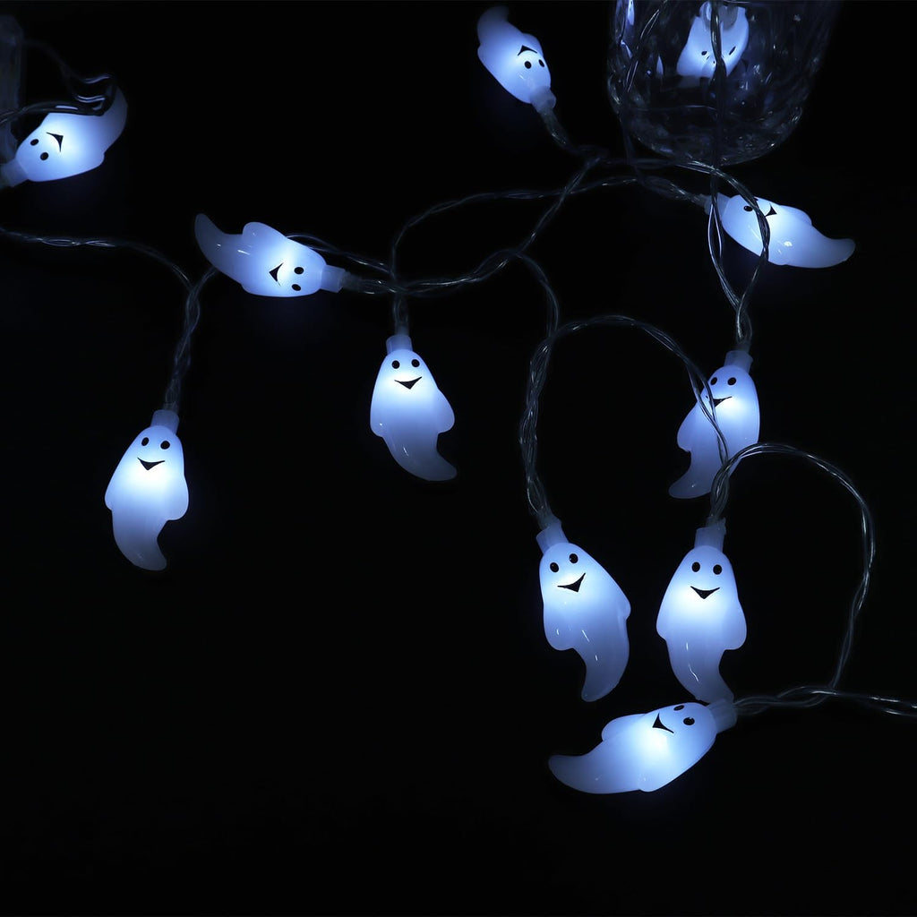 Halloween String Lights 10Ft 20 Leds Battery Operated Outdoor Decorations Ghost Lights for Halloween Party Decor