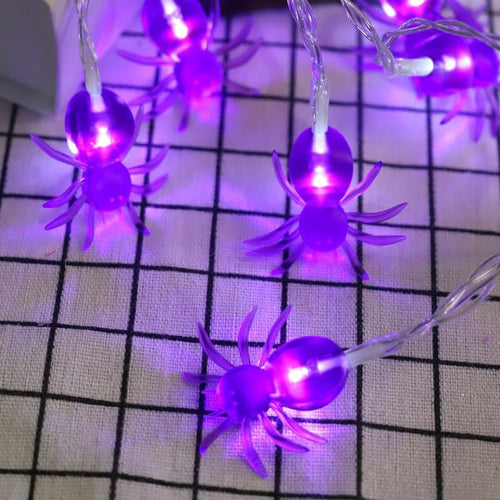 Halloween String Lights 10Ft 20 Leds Battery Operated Outdoor Decorations Lights Spider Lights for Halloween Party Decor
