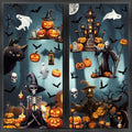 8 Sheets Halloween Window Clings, Scary Halloween Window Stickers Removable Double Sided Halloween Black Window Decals for Glass Window Halloween Decoration