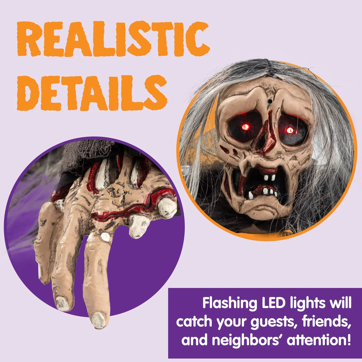Halloween Groundbreaker Halloween Decorations Zombie with Creepy Sound and Flashing Eyes,Outdoor Scary Halloween Yard Decorations,Haunted House Decorations