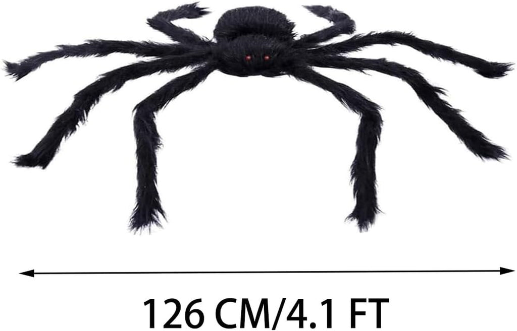 Halloween Giant Huge Spider, 4.1FT Large Foldable Spider Fake Hairy Spider Scary Decorations Halloween Spider Outdoor Yard