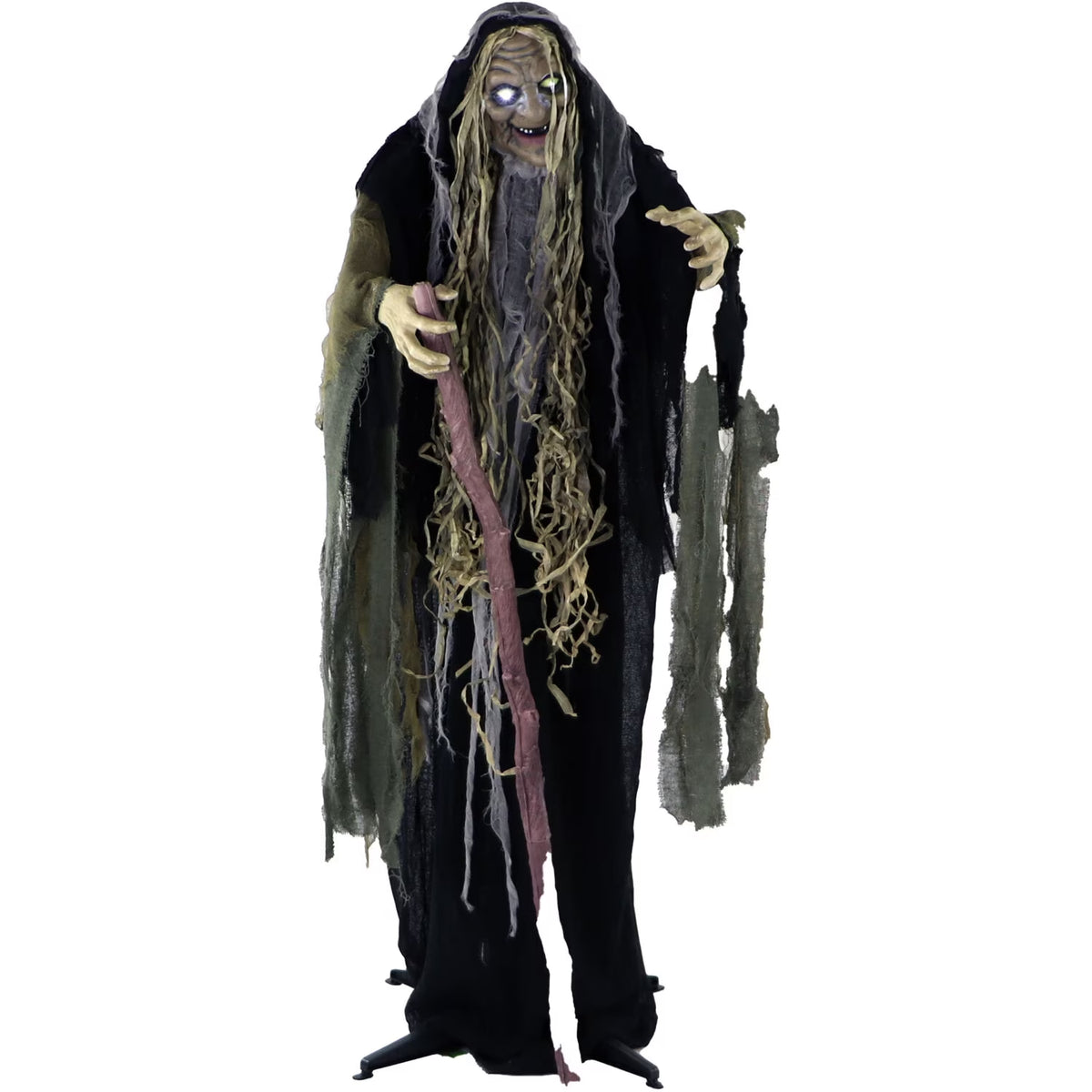 Life Size 5.6 Ft Animatronic Witch, Indoor/Outdoor Halloween Decoration