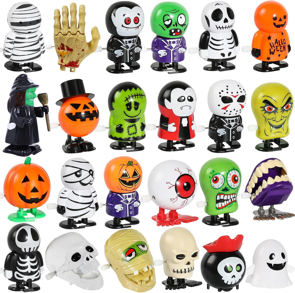 24Pcs Halloween Wind up Toys Assortment for Halloween Party Favors Treat Bag Stuffers Goody Bag Filler Halloween Treats Prizes (Halloween)