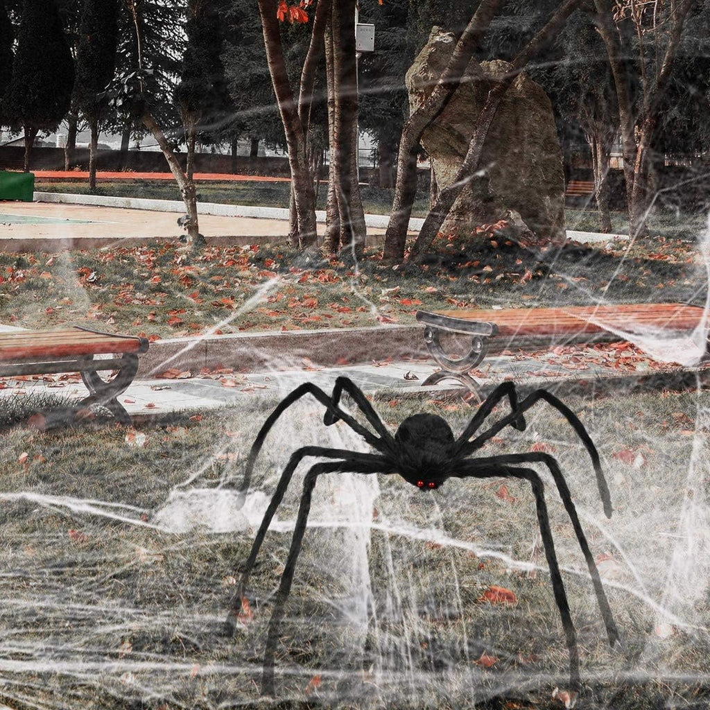 Halloween Giant Huge Spider, 4.1FT Large Foldable Spider Fake Hairy Spider Scary Decorations Halloween Spider Outdoor Yard