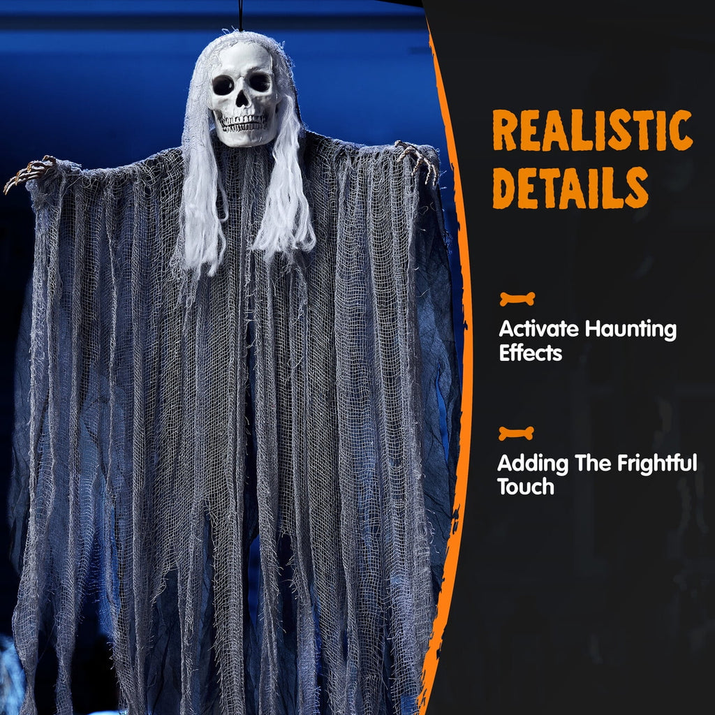 3 Pack Halloween Hanging Ghosts,Scary Skeleton Ghosts Grim Reapers Decorations for Halloween Indoor Outdoor Yard Home Decorations