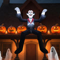 10Ft Giant Sitting Vampire Halloween Inflatable with Built-In LED Lights - Outdoor Halloween Decoration for Yard, Eaves, Balcony & Tree Branch, Yard,Doorway,Halloween Party Prop